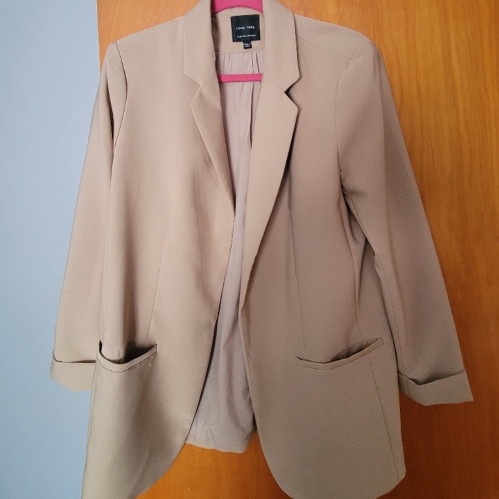 Tan boyfriend blazer